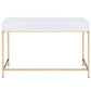 Ottey - Vanity Desk (Same 92540) - White High Gloss & Gold
