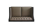 House Beatrice - Loveseat With 3 Pillows - Tan Synthetic Leather , Black Synthetic Leather & Charcoal
