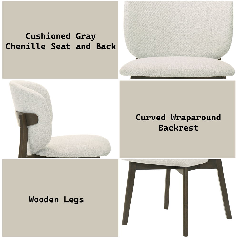 Mallin - Side Chair (Set of 2) - Gray Chenille & Walnut