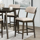 Rex - Open Back Counter Chair (Set of 2) - Walnut Brown / Beige