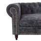 Ainehome Dark Gray Flannelette 2-Piece Sofa Set with Handcrafted Design