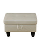 Ainehome White Faux Leather Modular Sofa with Storage Ottoman