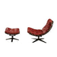 Gandy - Chair & Ottoman - Antique Red Top Grain Leather