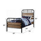 Adams - Twin Bed - Antique Oak & Black