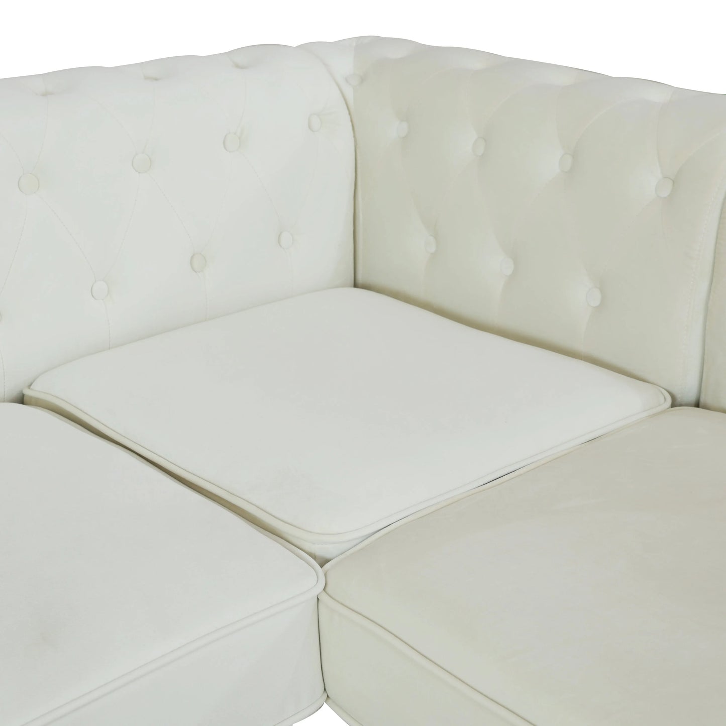 White flannelette 2-piece handcrafted sofa set — image 4