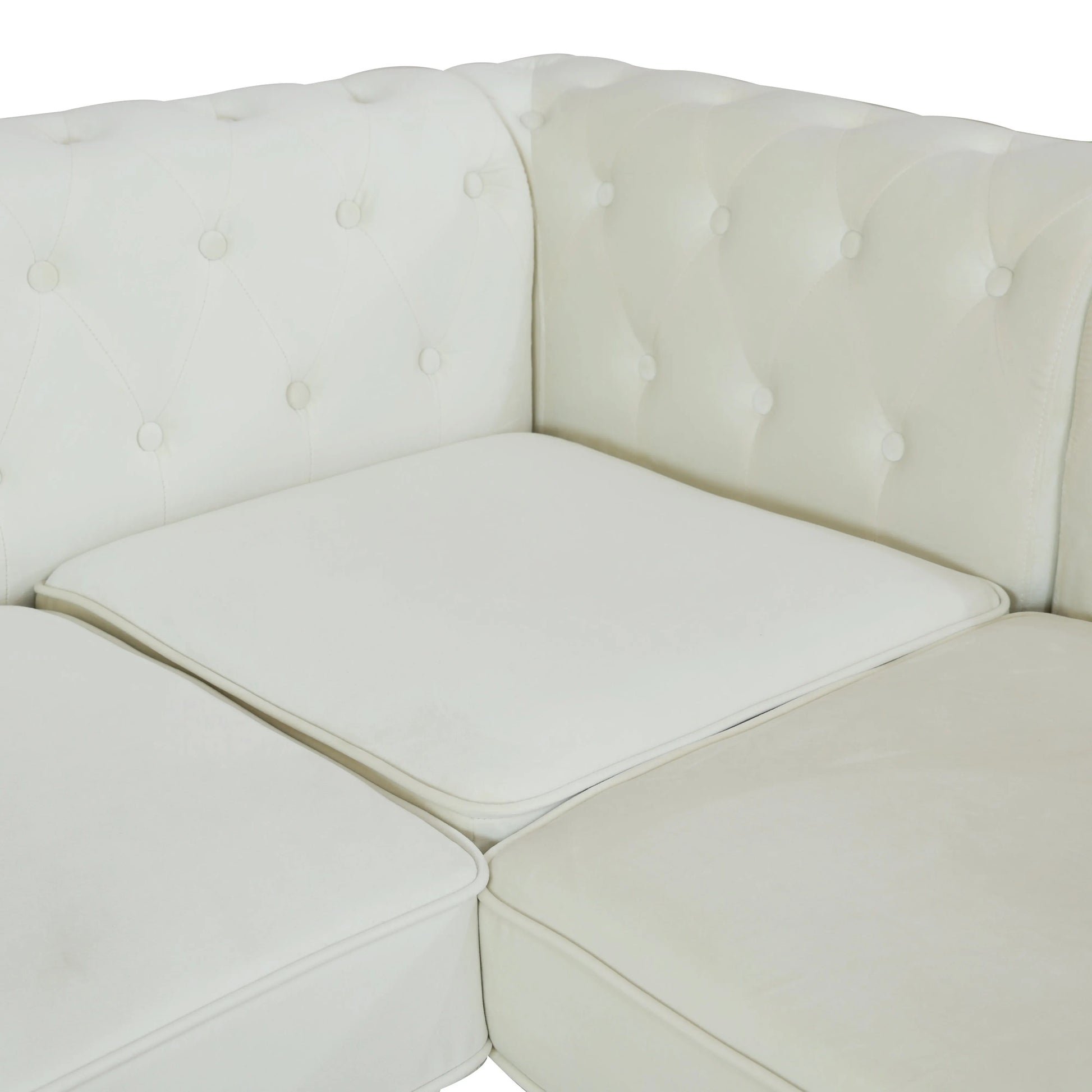White flannelette 2-piece handcrafted sofa set — image 4