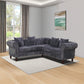 Ainehome Dark Gray Flannelette 2-Piece Sofa Set with Handcrafted Design