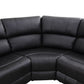 Ainehome Grandview 5-Seat Reclining Sectional Sofa in Black Faux Leather