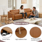Ainehome Light Brown Leather 5-Seater Modular Power Reclining Sectional Sofa Set with Smart Storage & USB