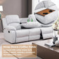 Ainehome Cinema 3-Piece Grey Fabric Manual Reclining Sofa Set