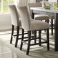Nolan - Counter Height Chair (Set of 2) - Beige Linen & Salvage Dark Oak