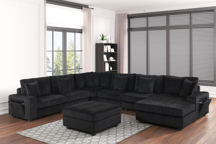 Bazoka Black Reversible 7-Piece Sectional