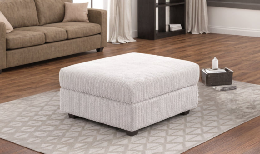 Bazoka Beige Corduroy Ottoman