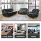 Ainehome Black Faux Leather 3-2-1 Living Room Sofa Set