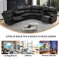 Ainehome Grandview 5-Seat Reclining Sectional Sofa in Black Faux Leather