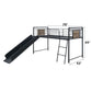 Cordelia - Twin Loft Bed With Slide - Antique Oak, Sandy Black & Dark Bronze Hand-Brushed
