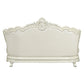 Adara - Sofa With 7 Pillows - Pearl White Synthetic Leather & Antique White