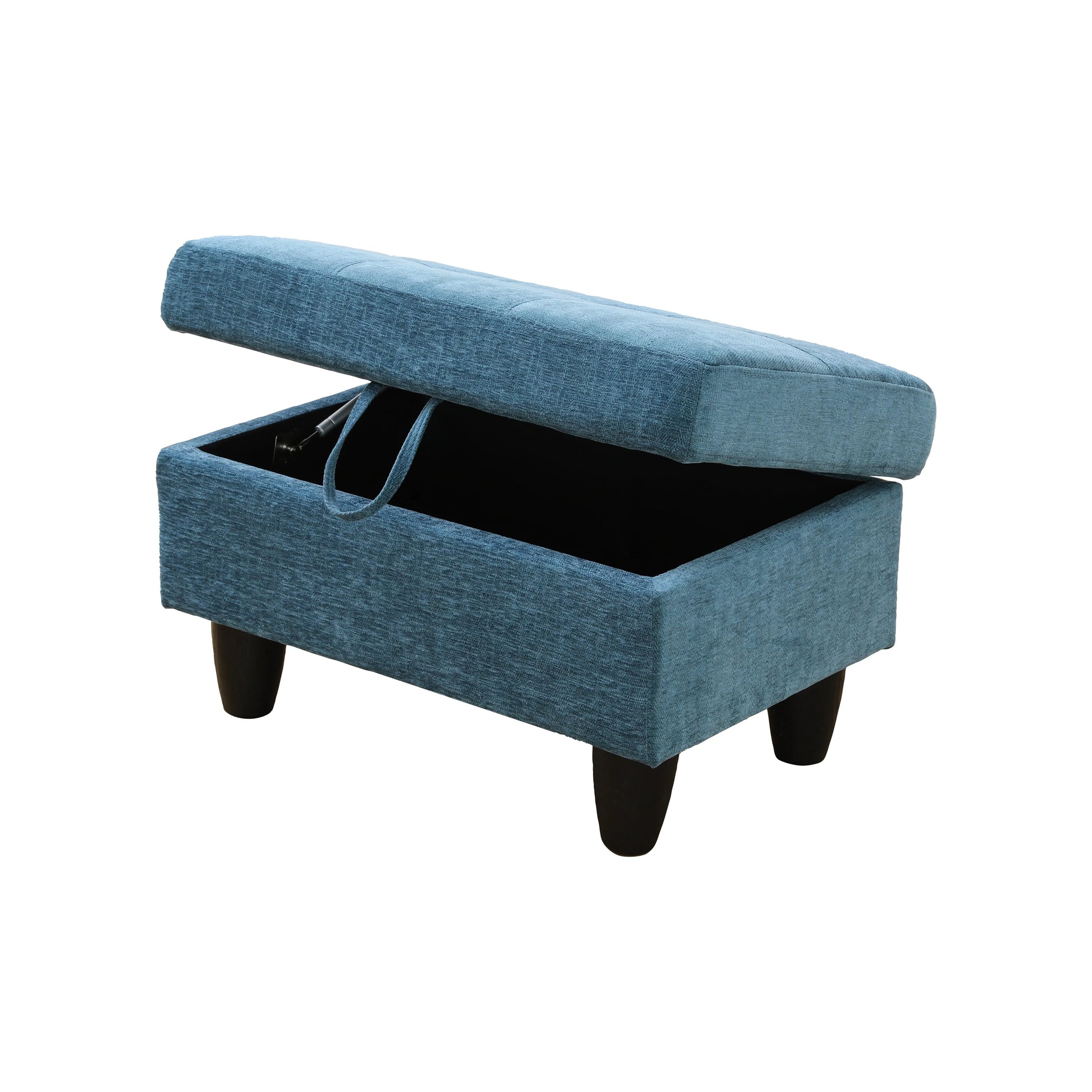Ainehome Blue Flannel Modular Sofa with Storage Ottoman