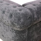 Ainehome Dark Gray Flannelette 2-Piece Sofa Set with Handcrafted Design