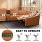 Ainehome Light Brown Leather 5-Seater Modular Power Reclining Sectional Sofa Set with Smart Storage & USB
