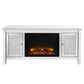 Noralie - 59" X 16" TV Stand With Fireplace - Mirrored & Faux Diamonds