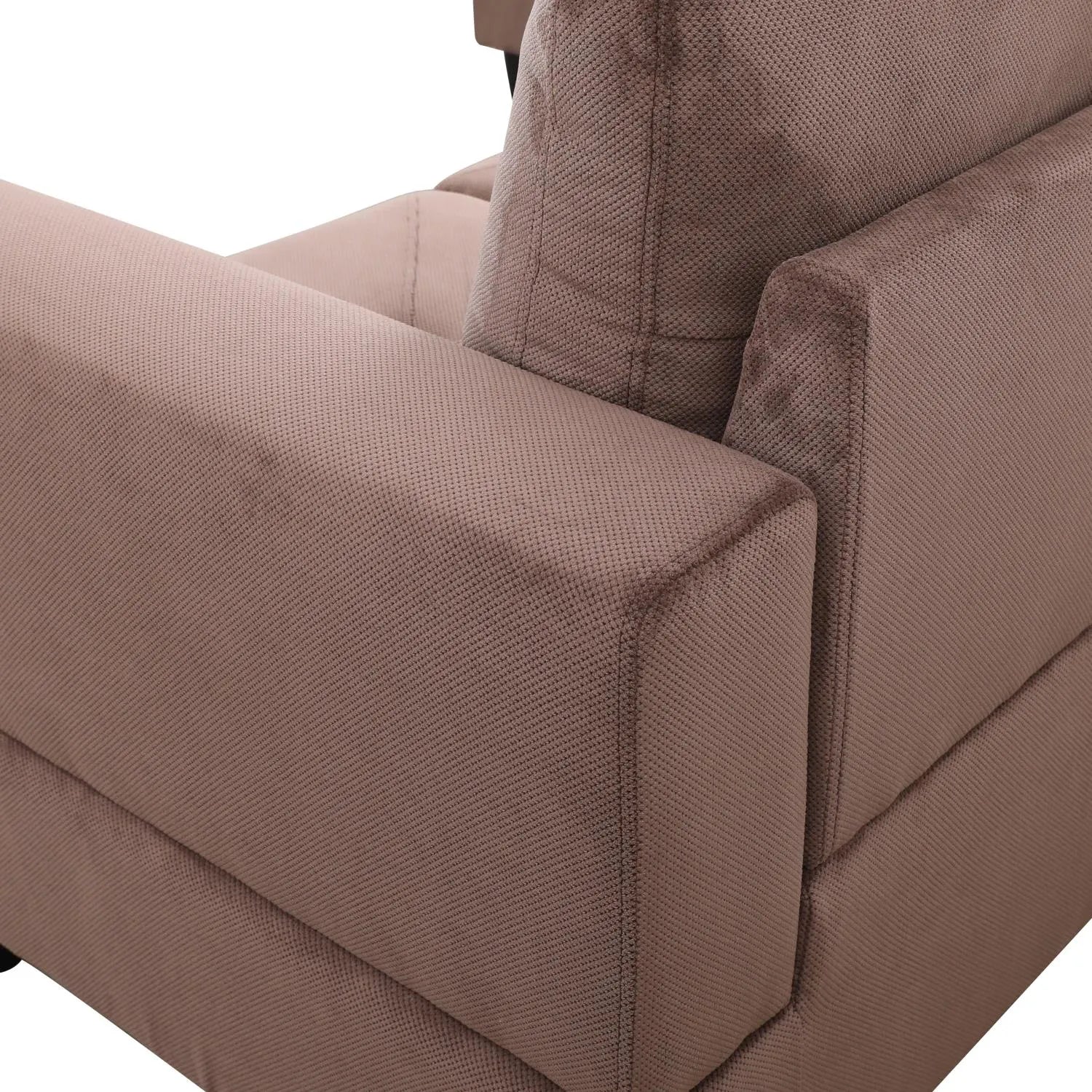 97" Wide Brown Corduroy L-Shaped Living Room Sectional Sofa Set — image 8