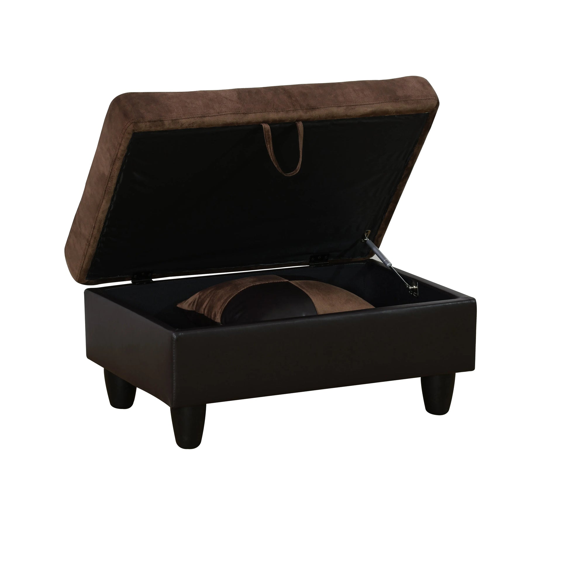Ainehome Brown Flannel & PVC Modular Storage Ottoman