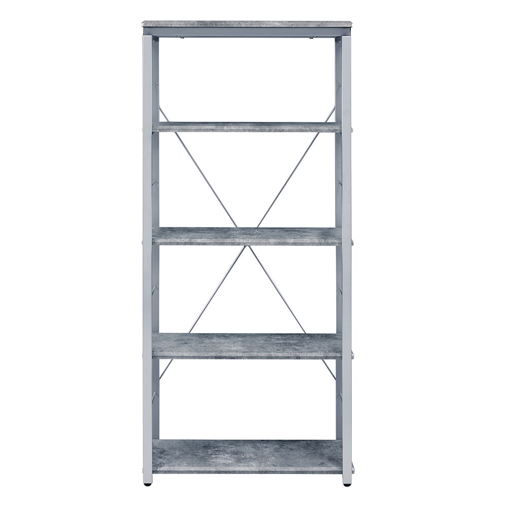 Jurgen - Bookshelf - Faux Concrete & Silver