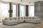 Bella Off-White 6-Piece Corduroy Sectional