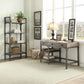 Gorden - Writing Desk - Weathered Oak & Antique Silver