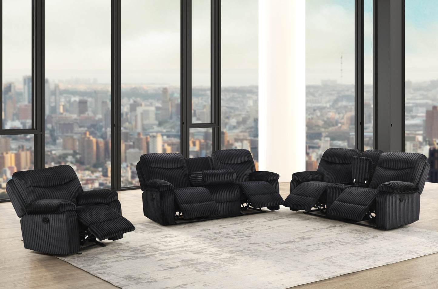 Bravo black recliner chair alternate view