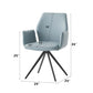 Segismunda - Arm Chair With Swivel - Light Blue Leather & Black