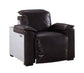 Misezon - Power Motion Recliner - Dark Top Grain Brown Leather & Aluminum
