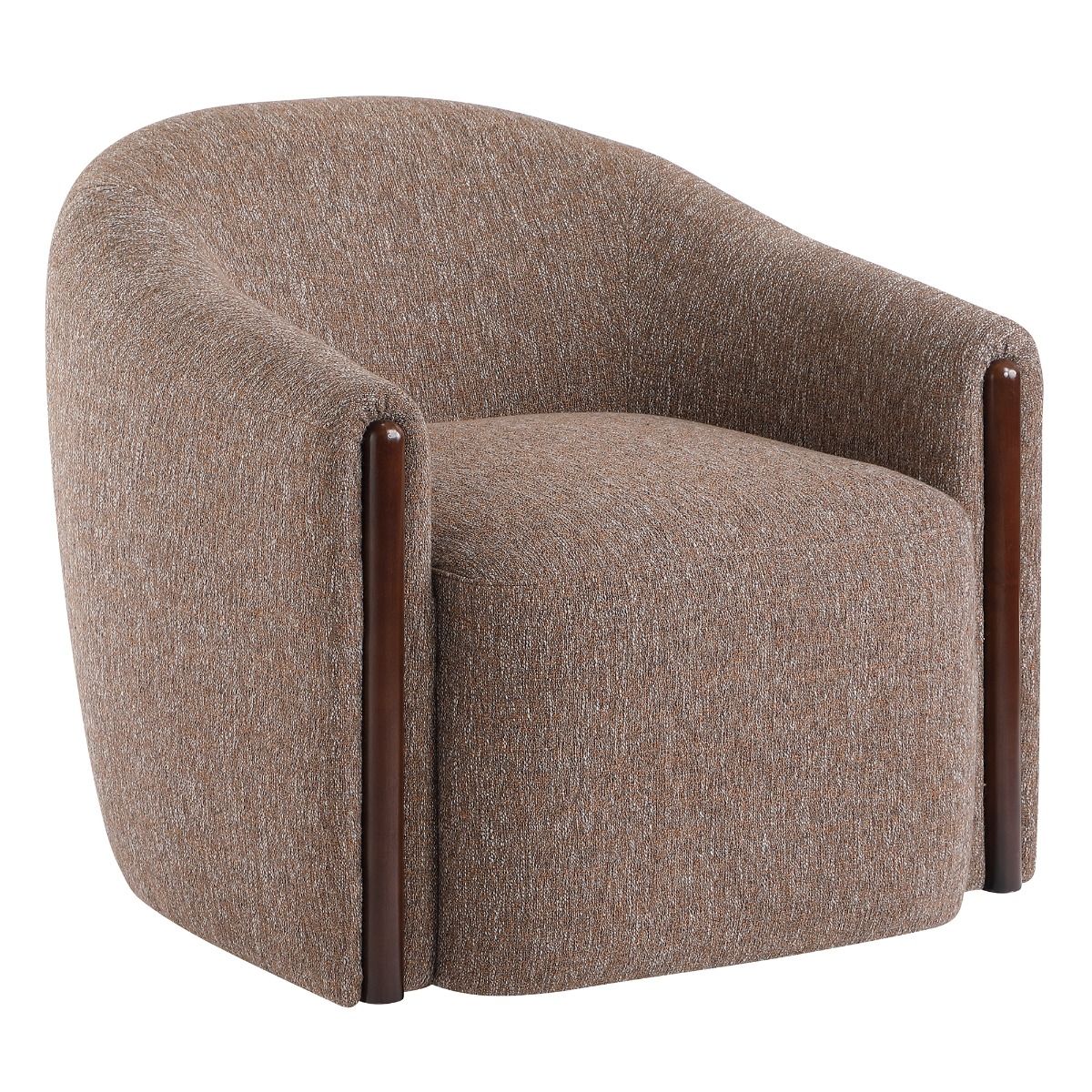 Ballona - Accent Chair With Swivel - Brown Chenille