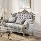 Miliani - Loveseat With 3 Pillows - Fabric & Antique Bronze