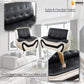 Ainehome Black & White Faux Leather 3-Piece Living Room Sofa Set with Elegant Design