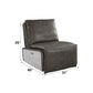 Metier - Power Motion Recliner - Gray Top Grain Leather & Aluminum