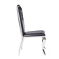 Cyrene - Side Chair (Set of 2) - Black Synthetic Leather & Stainless Steel