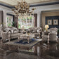 Dresden - Loveseat With 3 Pillows - Synthetic Leather & Vintage Bone White