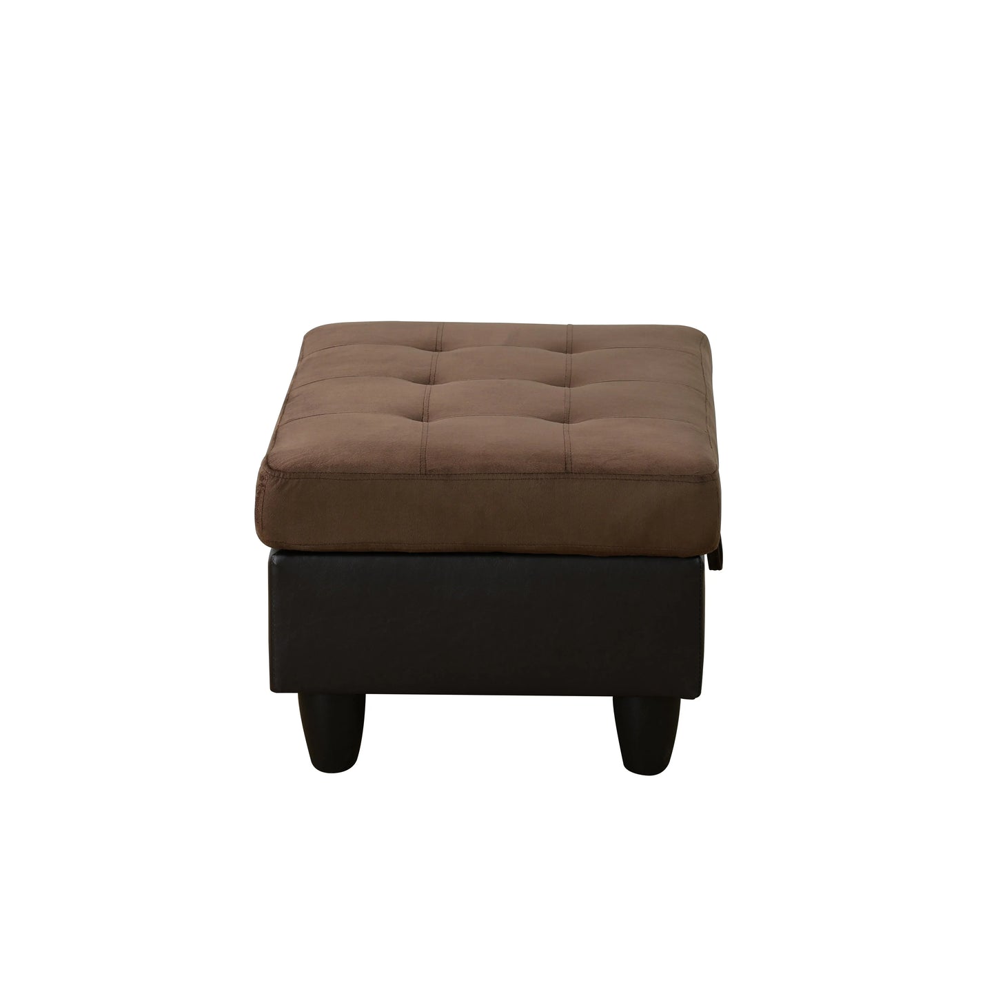 Ainehome Brown Flannel & PVC Modular Storage Ottoman