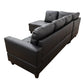 97" Wide Black Faux Leather L-Shaped Living Room Sectional Sofa Set — image 10