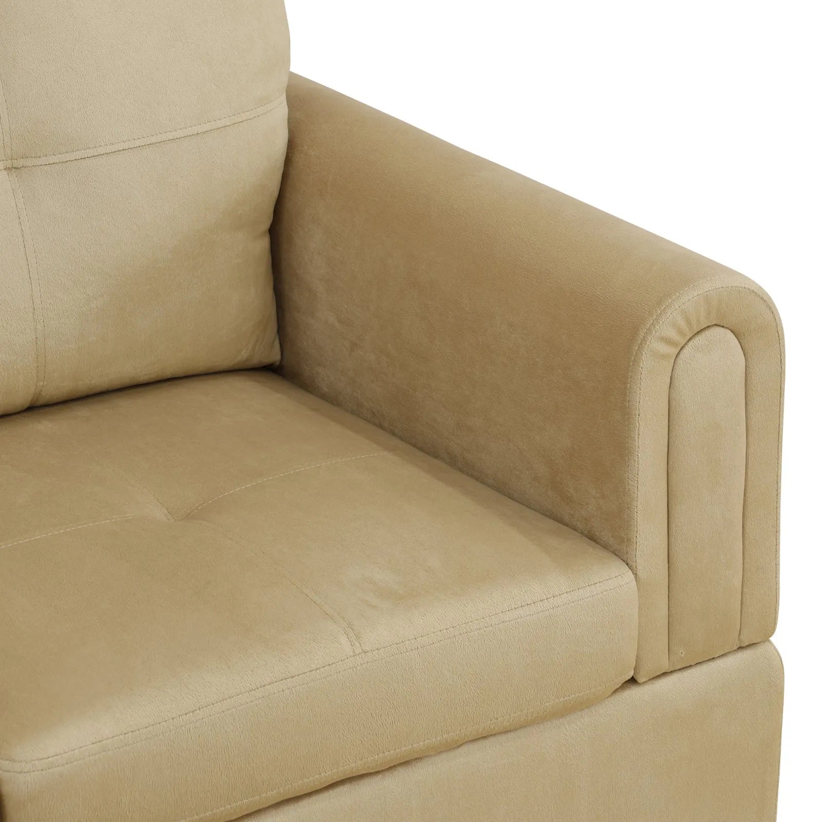 Ainehome 97" Wide Beige Flannel Living Room Sofa Set - Modern Comfort & Style for Your Home