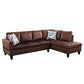 97" Wide Brown Microfiber L-Shaped Living Room Sectional Sofa Set — image 7