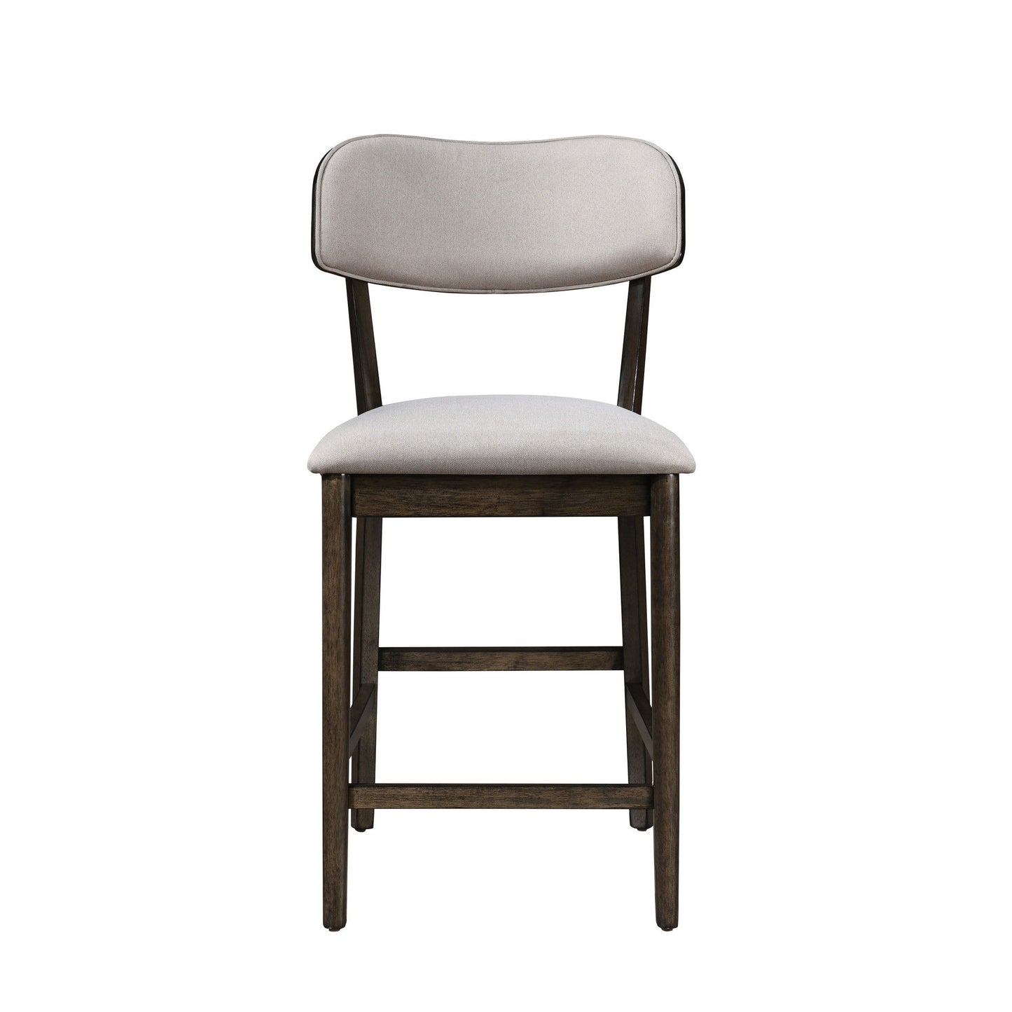 Rex - Open Back Counter Chair (Set of 2) - Walnut Brown / Beige