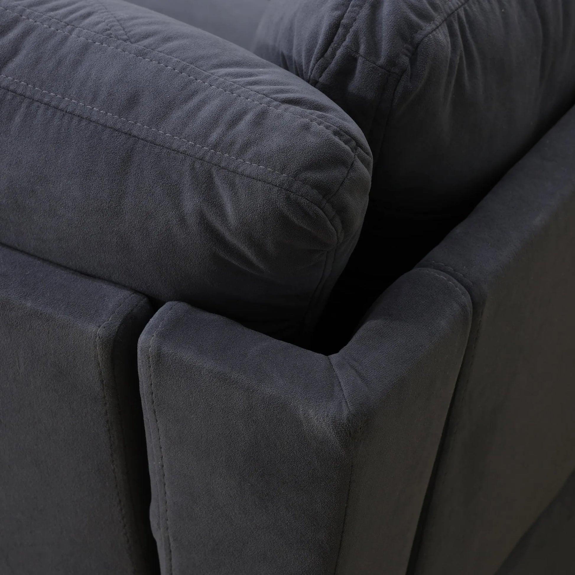 Ainehome Dark Grey Flannel 4-Piece Modular Sofa Set