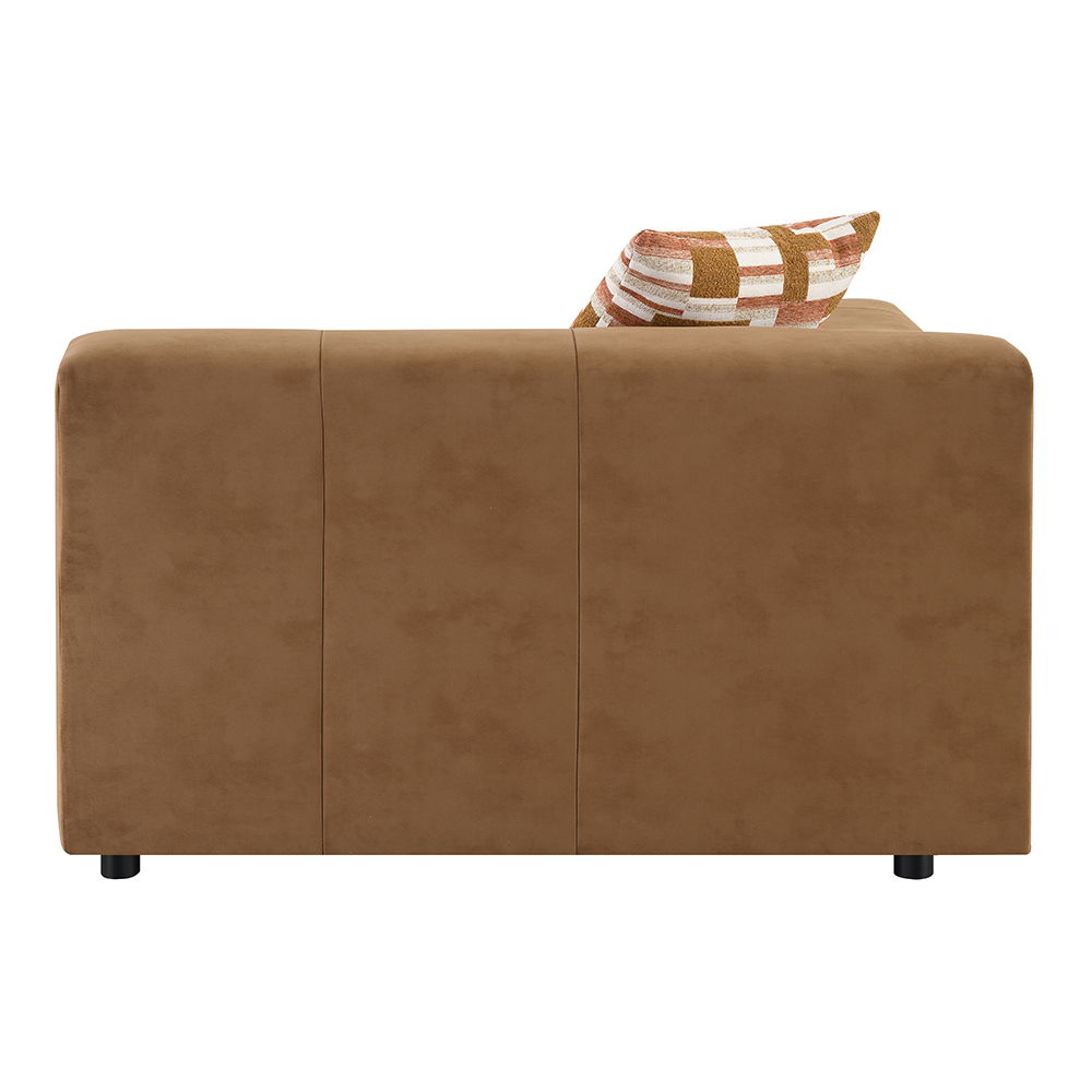 Zoey - Modular - LF Arm Chair With Pillow - Chocolate Suede