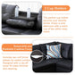 Ainehome 97.5" Wide Black Synthetic Leather L-Shaped Living Room Sectional Sofa Set