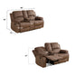 Ainehome 68" Manual RV Loveseat Recliner with Storage Console - Breathable Tech-Fabric Motorhome Sofa Replacement - 67" Full Extension & 26" Door Friendly - Brown