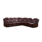 Ainehome Red 3-Piece Intelligent Power Reclining Leather Sectional Sofa Set with Smart Features