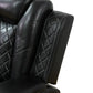 Ainehome Black Leather Power Reclining Sofa Set with Smart Console & LED Lighting